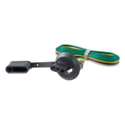Curt 4-Way Flat License Plate Light Plug Connector Socket