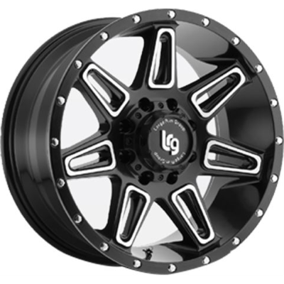 LRG Burst Series Satin Black with Milled Accents Powder Coated