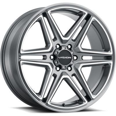 Vision Wheels 476 WEDGE Gunmetal Machined Face