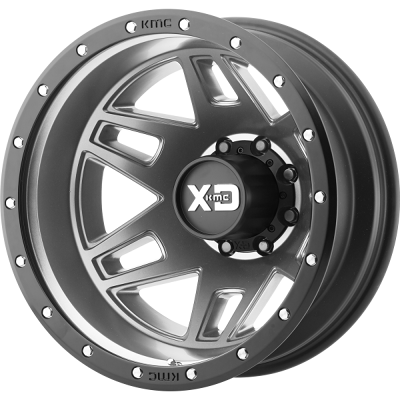XD Series Wheels XD130 MACHETE DUALLY Matte Grey Black Ring